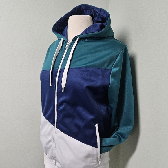 Divided by H&M Zip Up Jacket Hoodie Womens Mens Unisex Blue Green Size Medium - Picture 4 of 10